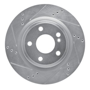 Mercedes-Benz GLA250 Brake Rotor (1) - Rear Left - R1 Concepts - Drilled & Slotted - Silver - `14-`19
